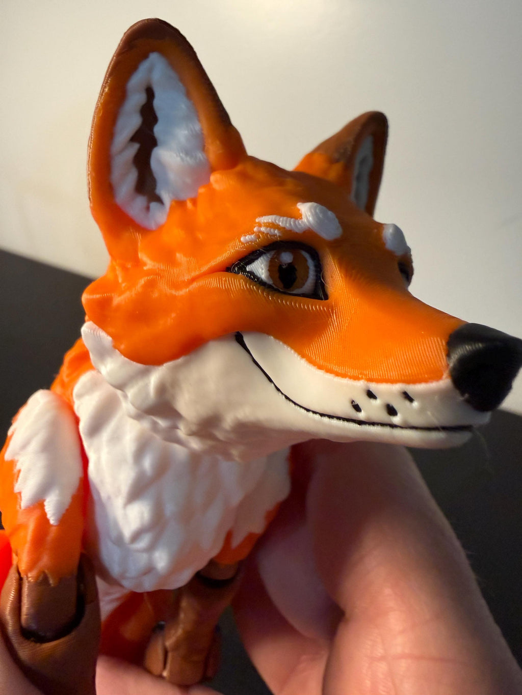 Posable 3D Printed Fox Toy – Orange Woodland Animal Figurine