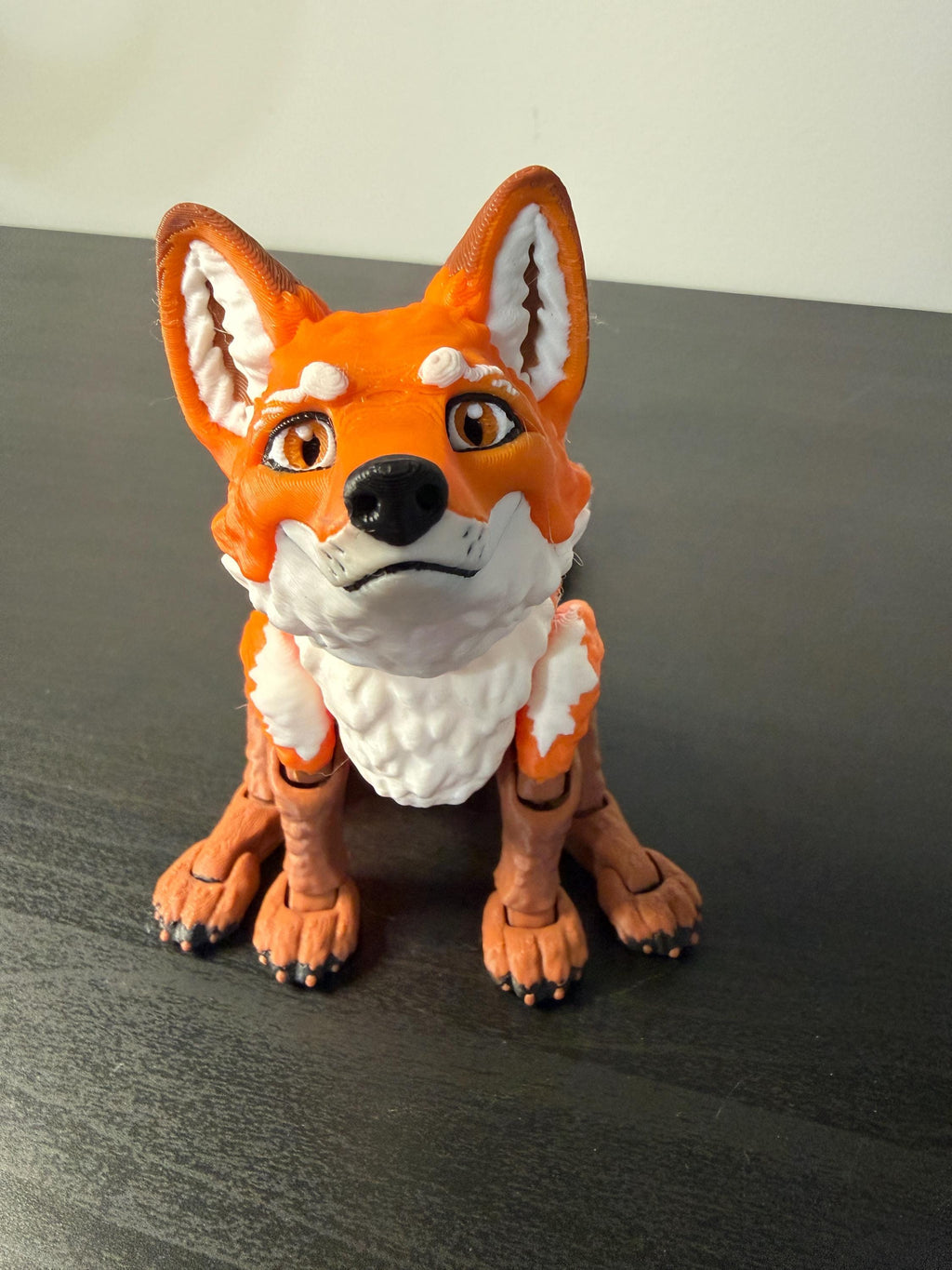 Posable 3D Printed Fox Toy – Orange Woodland Animal Figurine