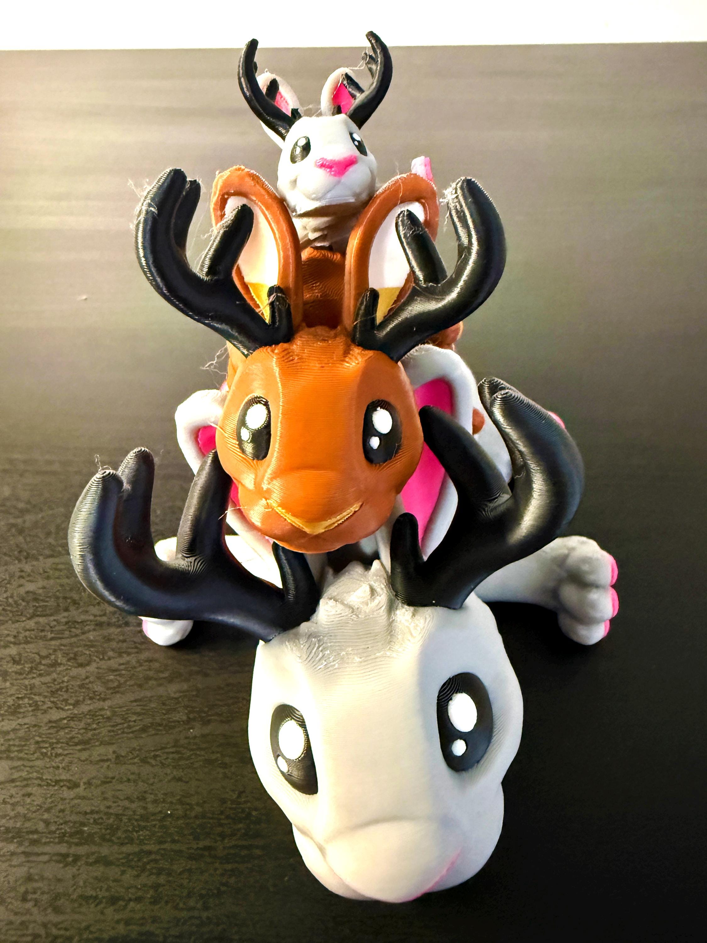 3D Printed Jackalope Cryptid – Detailed Desert Mythical Creature Toy