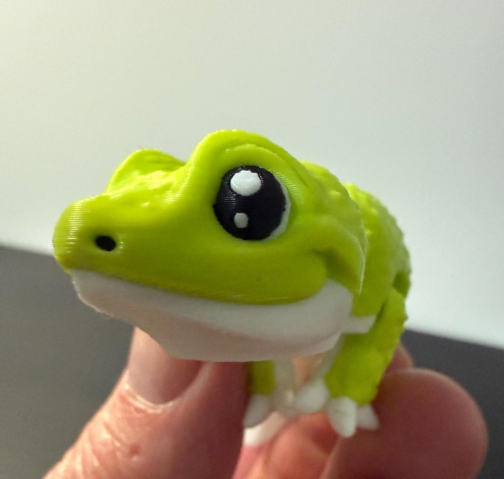 Articulated Leopard Gecko Keychain, 3D Printed Reptile Toy, Custom Color Lizard Fidget