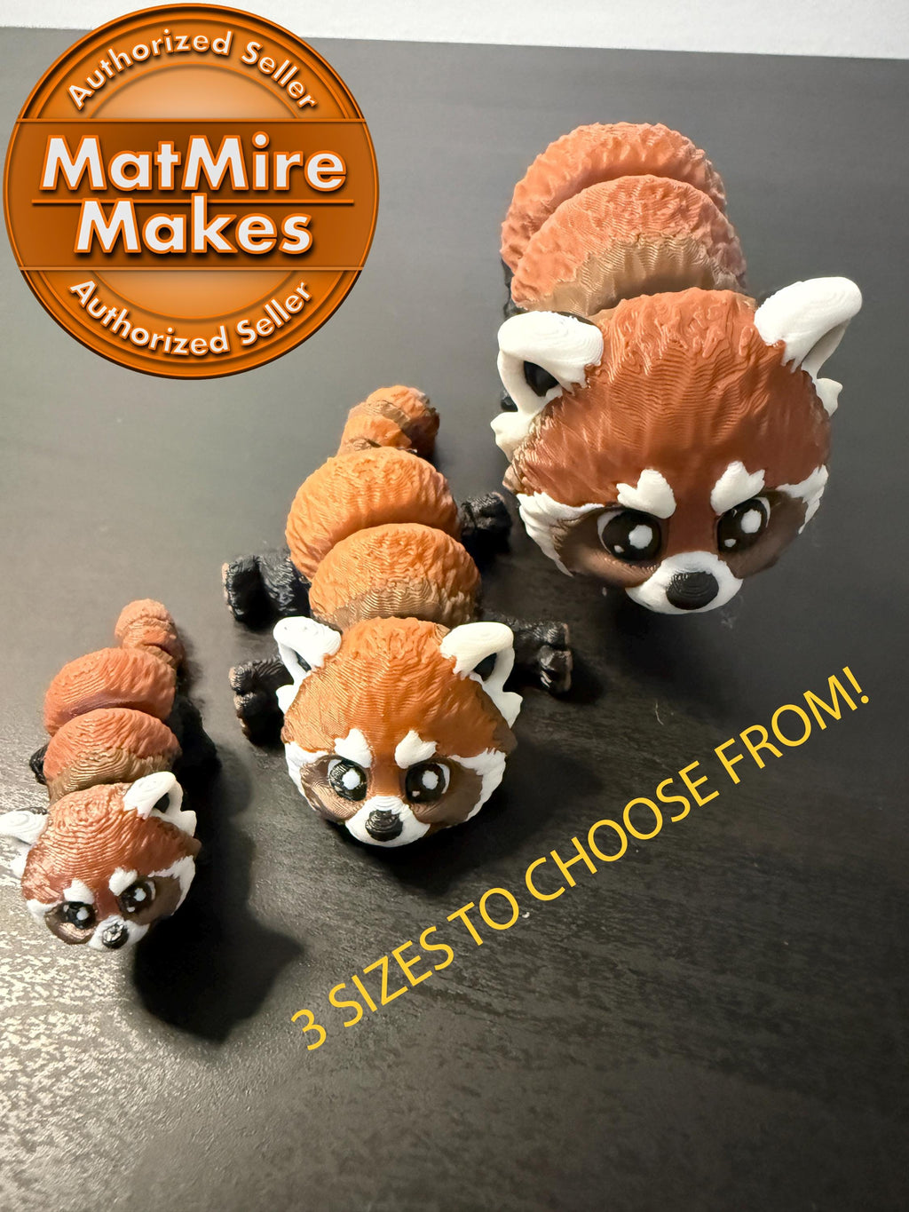 3D Printed Red Panda Toy, Animal Party Favors, Classroom Treasure Prizes